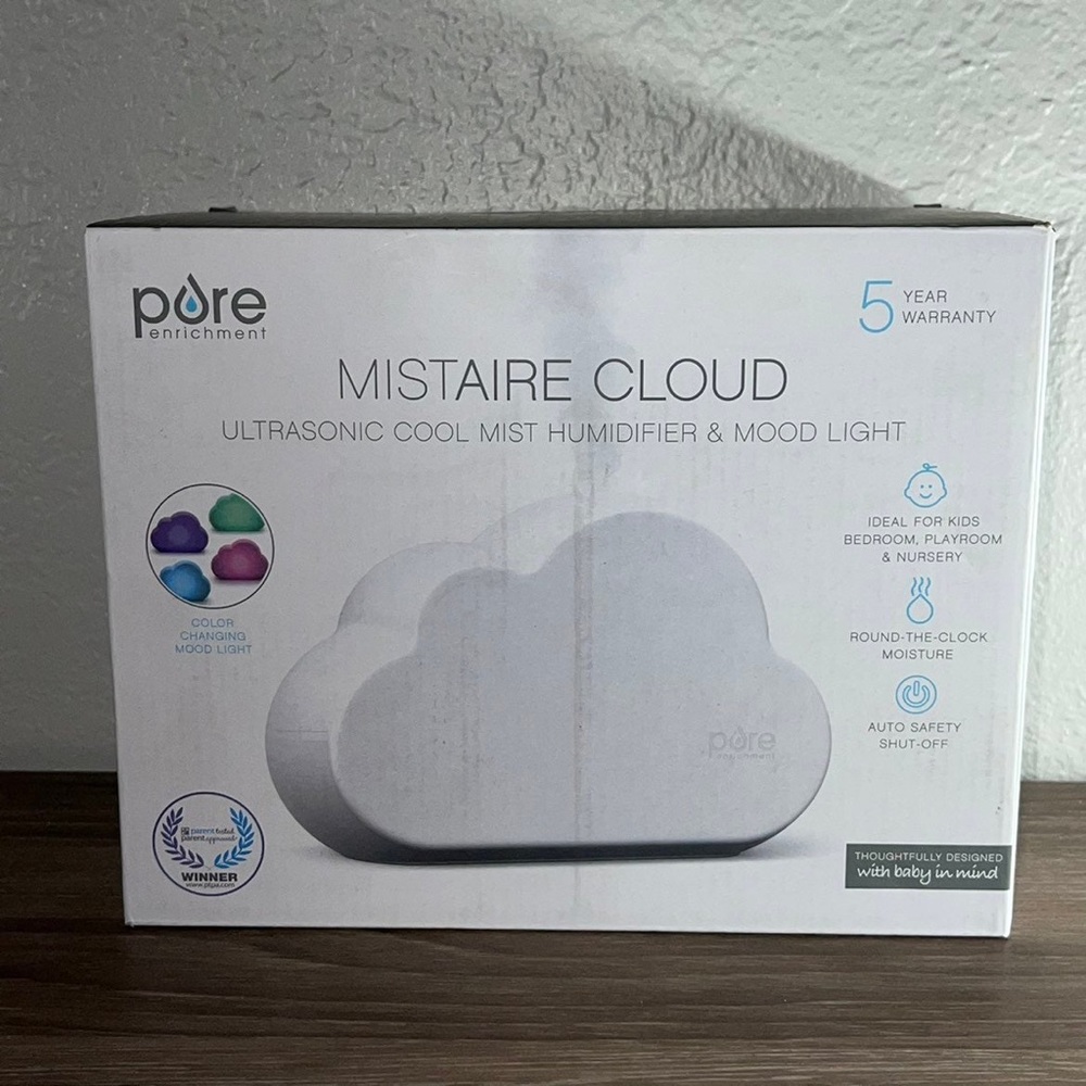 Mistaire Cloud Ultrasonic Coolmist Humidifier & Color Changing Mood Light